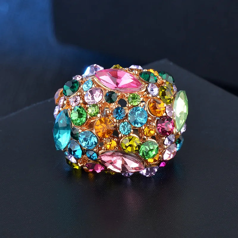 Luxury Jewelry Design Vintage Rings for Women Aesthetic Wedding Ring Fashion Accessories Couple Ring Crystal Jewelry Pi-Mart