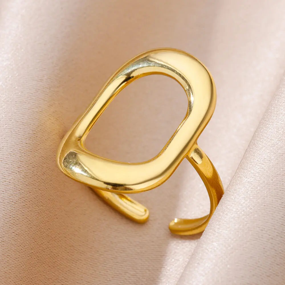 316L Stainless Steel Shell Rings for Women Adjustable Gold Color Little Star Open Rings Female Jewelry Weddings Gifts New Trendy Pi-Mart
