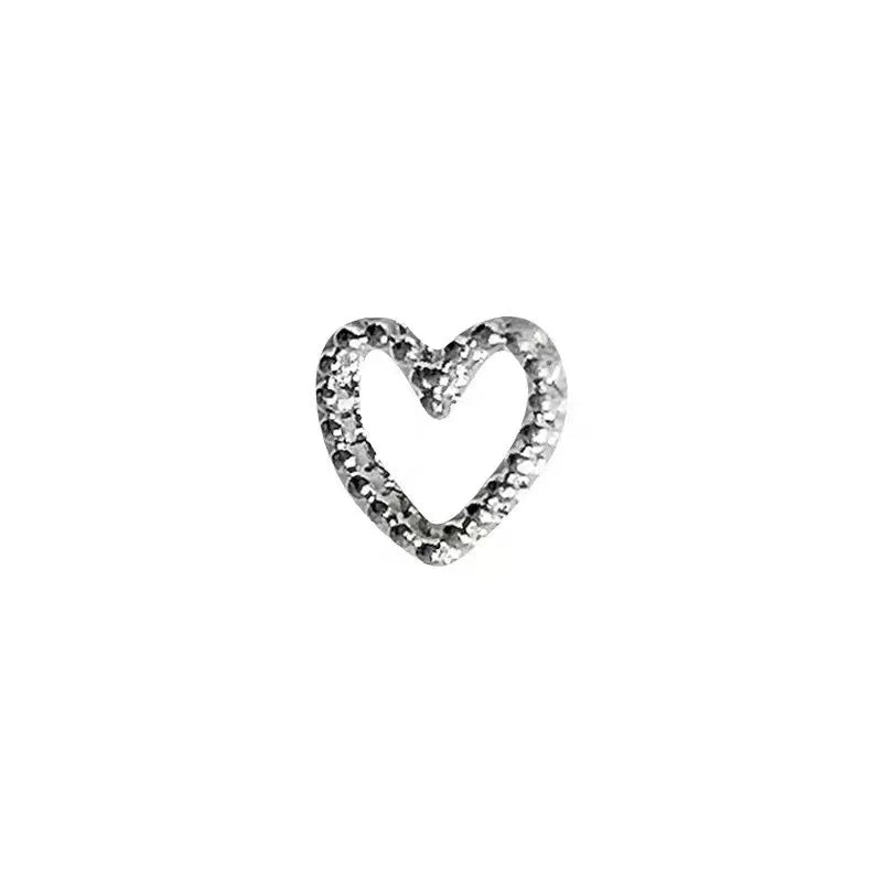 2Sizes Bowtie Love Nail Parts Nail Charms Korea Mini Silver Ribbon Bow tie Alloy Nail Art Accessories 3D Luxury Nail Decorations Pi-Mart