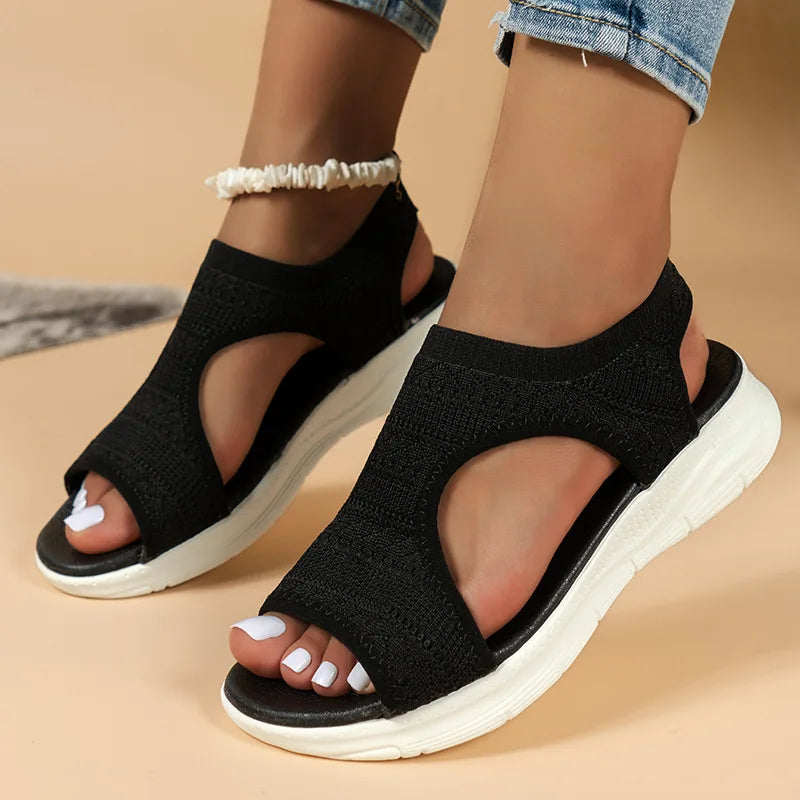 Women Summer Shoes 2024 New Mesh Fish Platform Sandals Women's Open Toe Wedge Sandals Ladies Light Casual Shoes Zapatillas Muje LadyShow.Store
