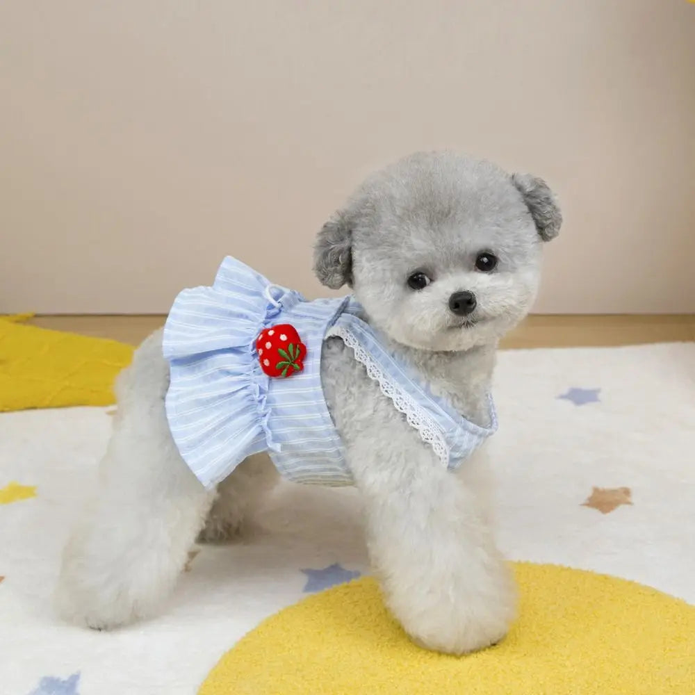 Pet Supplies Cute Dog Dress Breathable Thin Design Cat Princess Skirt Soft Pet Summer Clothes Kittens Pi-Mart