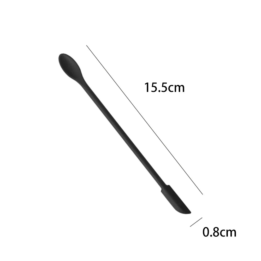 1Pc Silicone Double-End Cosmetic Spoons Odorless Mini Jar Scraper Set for Candle Making, Makeup & Beauty Product Residue Removal Tri Light Beauty