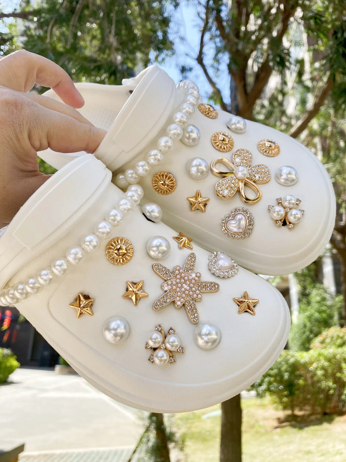 26pcs Hole Shoes Accessories, Including Detachable Star, Flower, Bear Design Shoe Charms, Suitable For Sandals & Beach Shoes & H Pi-Mart