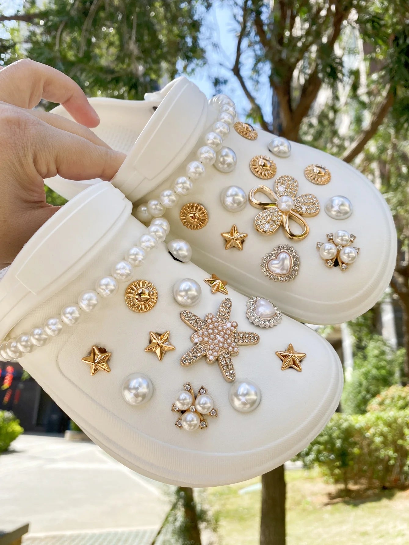 26pcs Hole Shoes Accessories, Including Detachable Star, Flower, Bear Design Shoe Charms, Suitable For Sandals & Beach Shoes & H Pi-Mart