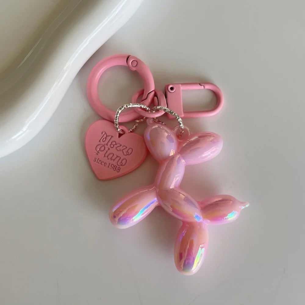 Cute Acrylic Cartoon Balloon Dog Keychains for Women Y2K Bag Pendant Couple Car Key Chains Jewelry Gift Decoration Accessories Pi-Mart