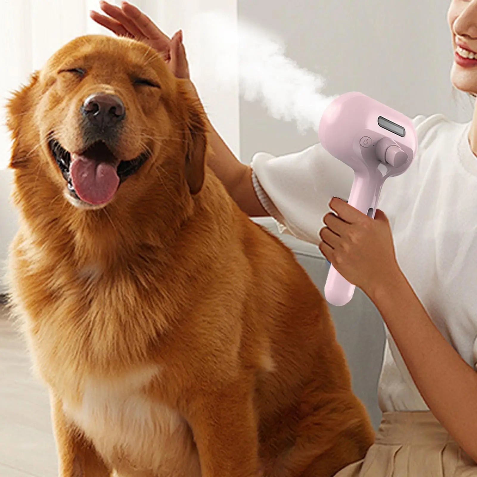 Steamy Dog Brush Electric Spray Cat Hair Brush 3 in1 Dog Steamer Brush for Massage Pet Grooming Removing Tangled and Loose Hair Pi-Mart