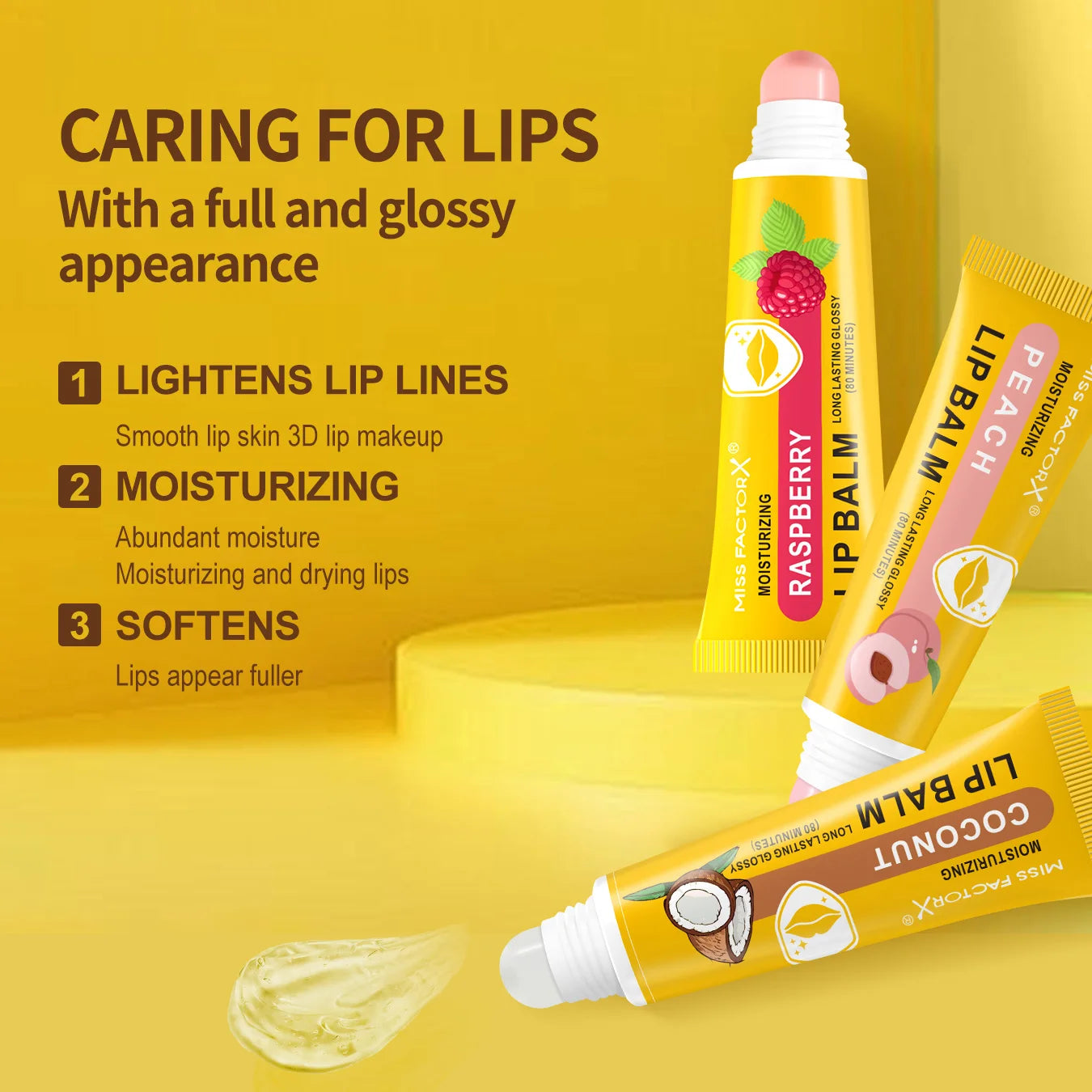 3-Piece Cardboard Lipstick Set -10ml * 3PCS Portable Belt Deep Moisturizing and Gloss Autumn and Winter Care Lipstick Pi-Mart