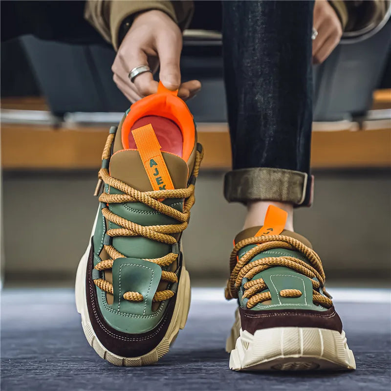 New Men's Casual Sneakers 2025 Spring Fashion Versatile Low-Top Skateboard Shoes for Men Suitable for Outdoor Sports Pi-Mart