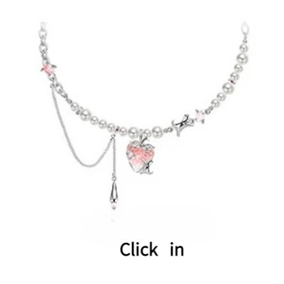 MASW Original Design Elegant Temperament Pink Strawberry Pendant Necklace For Women Wedding Gifts Modern Jewelry Accessories Pi-Mart