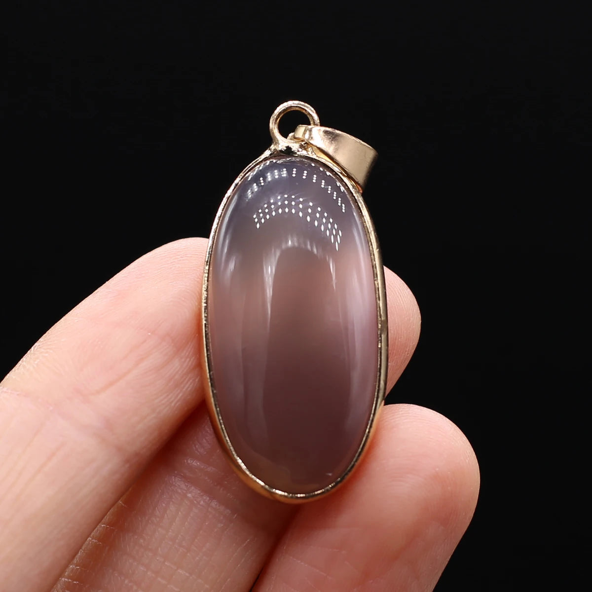 Natural Stone Pendants Grey Agate Unakite Tiger Eye Cabochon Beads Pendant for Jewelry Making DIY Charms Necklace Accessories Pi-Mart