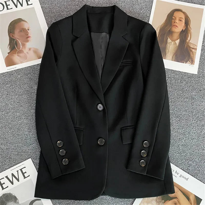 Elegant Office Lady Blazers for Women 2025 Fashion Long Sleeve Single Button Blazer Coats Female Top Suit Jackets Outerwears LadyShow.Store