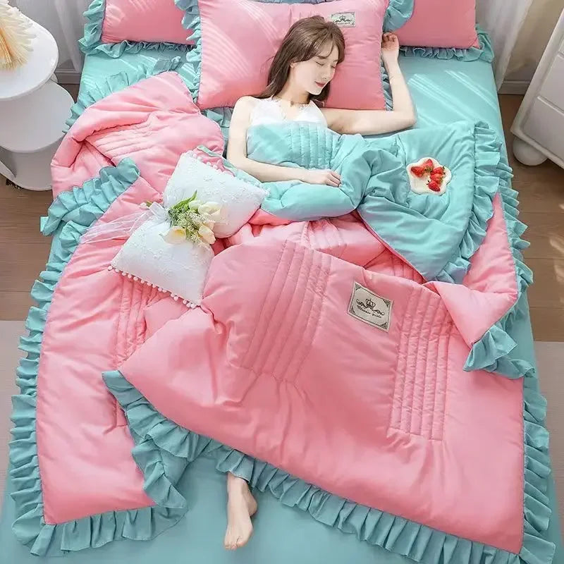 Summer Quilted Blanket Comforter Duvet Cover for Single Double Bed Air Condition Quilt Student Car Kids Adult Bed Cover Bedding Pi-Mart