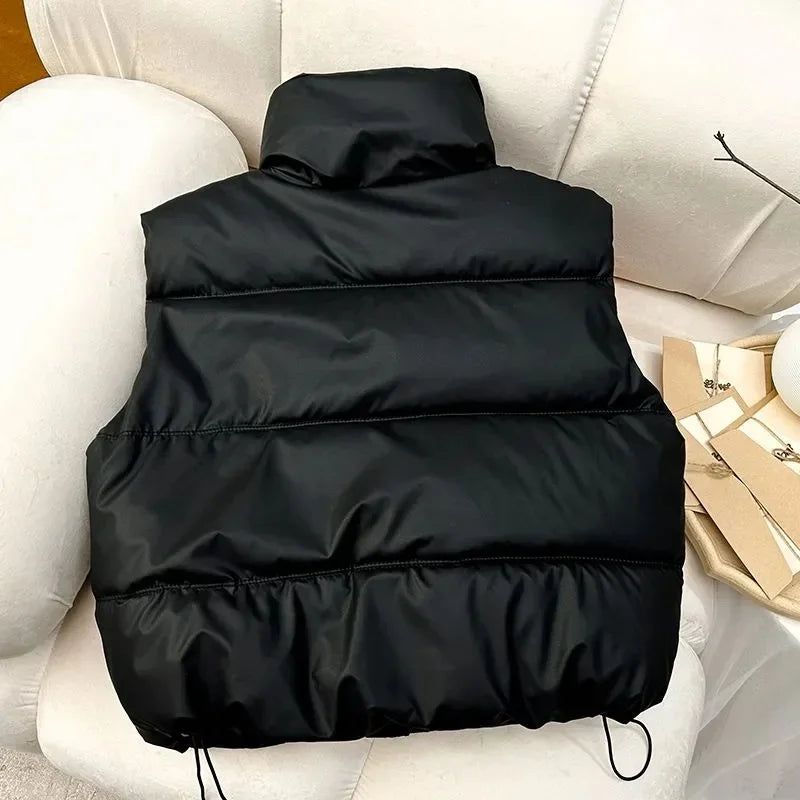 2026 New Women Winter Warm Waistcoat Ladies Sleeveless Stand Collar Coats Warm Outerwear Casual Lightweight Puffer Vest Jackets LadyShow.Store
