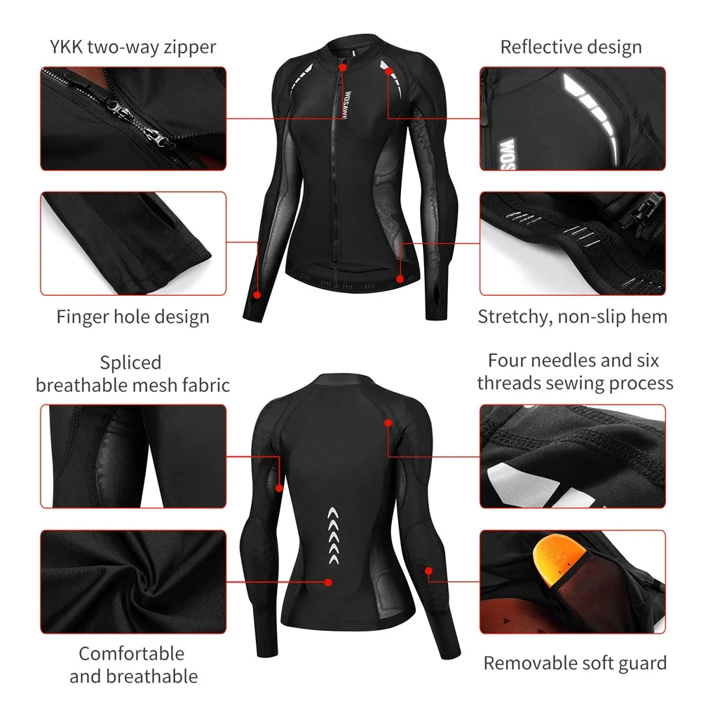 WOSAWE Women Motorcycle Jacket Downhill Motocross Motorbike Reflective Summer Biker Riding Clothing Apparel LadyShow.Store