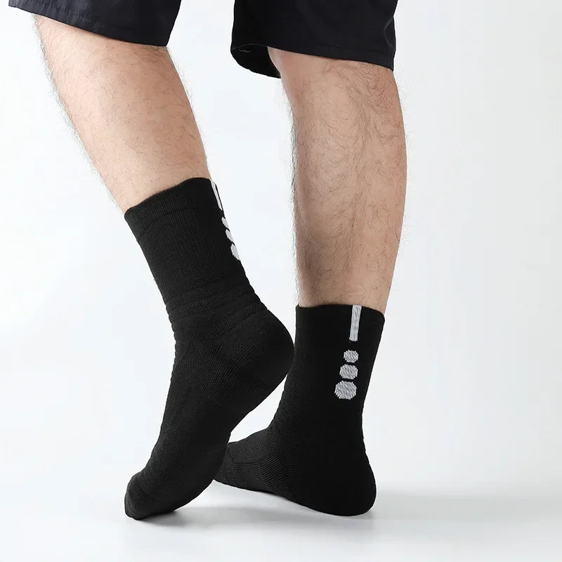 1/3 Pairs Anti-slip Football Socks Men Cotton Sock Short Long Tube Soccer Basketball Sport Socks Breathable Deodorous Sock 39-45 Pi-Mart
