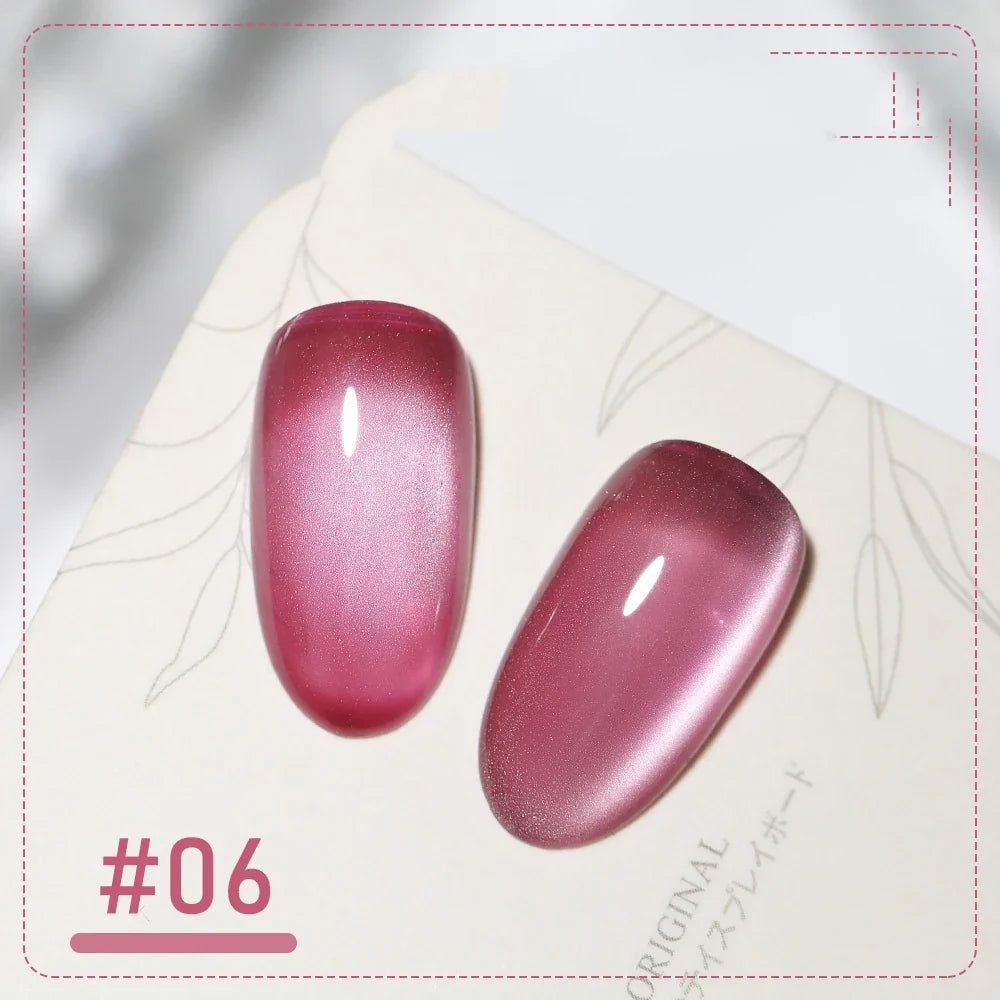 5g/Bottle White Moonlight Nail Cat's Eye Gel Magnetic Satin Gel Polish 9-Colors Soak Off Glitter Phototherapy Manicure Varnish Tri Light Beauty