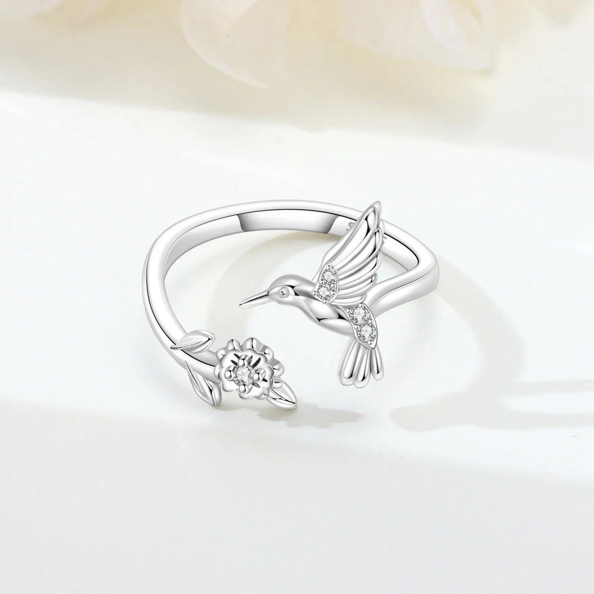 Original 925 Sterling Silver Open Ring Exquisite Panda Dolphin Adjustable Ring Original Daily Fine Jewelry Women Birthday Gifts Pi-Mart