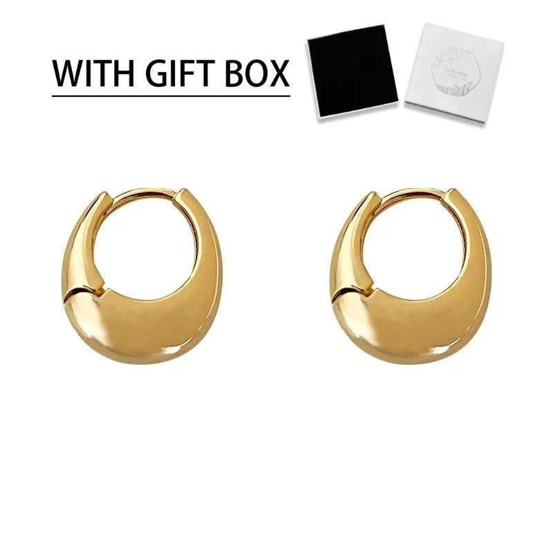 LENNIKOval Elegant Earrings, Women’s 3D Metal Design, Fit for Work/Casual Outfits, Flattering on All Faces, Perfect Gift Choice Pi-Mart