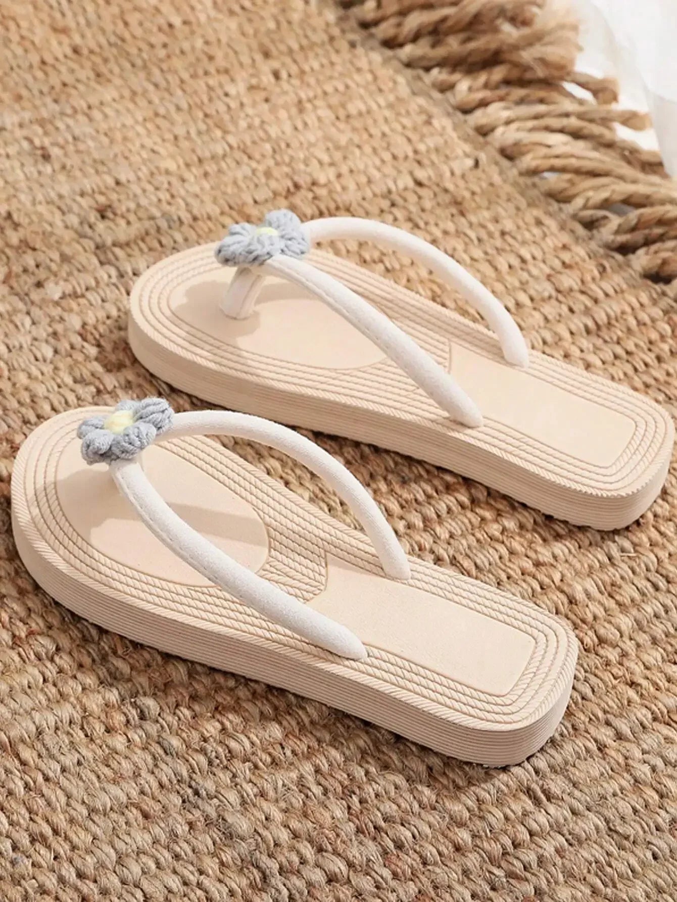 Women Flat Sandals Thong Flip Flops Cute Pink Open Toe Beach Shoes, Simple Style For Holiday & Beach LadyShow.Store