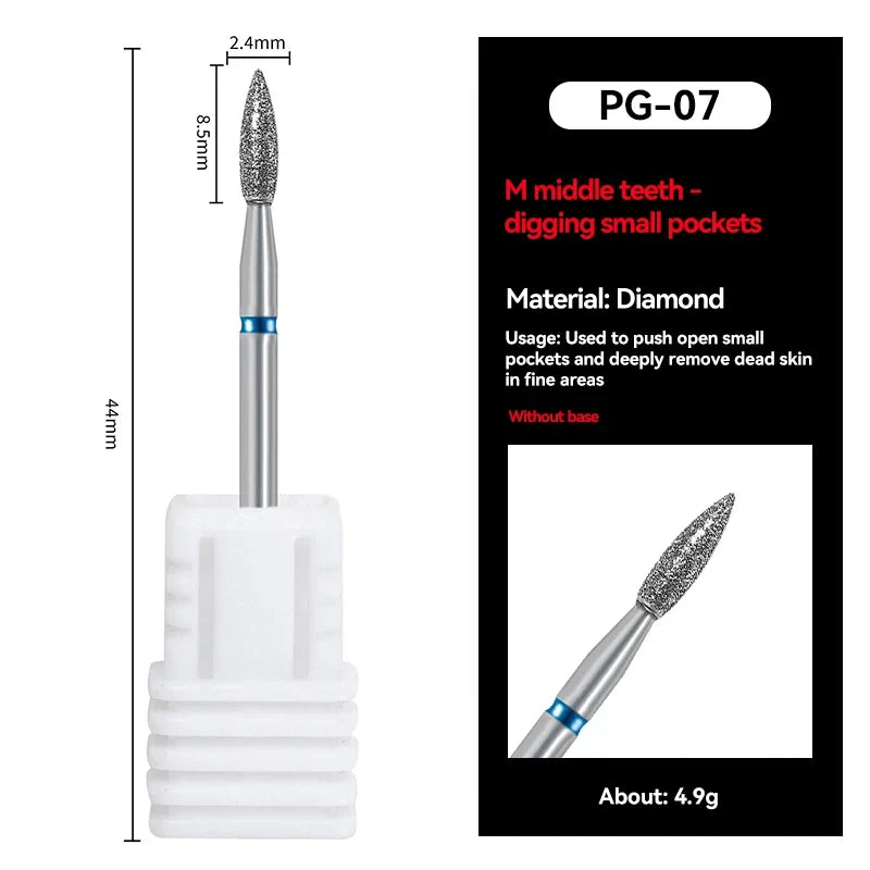 Electric Diamond Nail Drill Bit Sand Nail Files Cuticle Polishing Manicure Tool for Professional Nail Cleaning And Polishing Tri Light Beauty