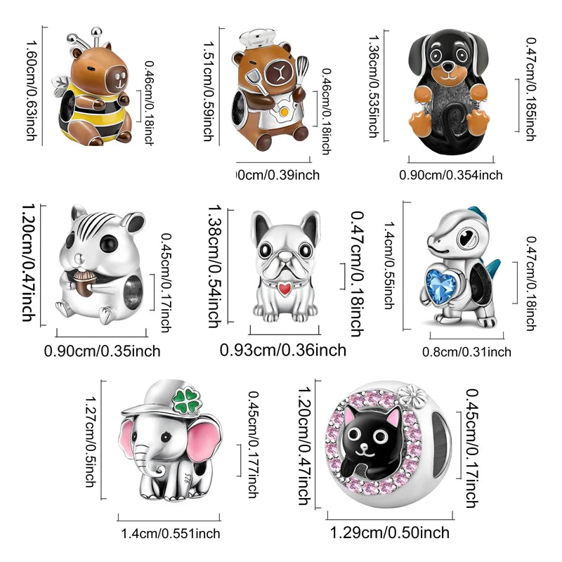 925 Sterling Silver Sunglasses Duck Puppy Cooking Mouse Bead Diy Bracelet Bangle Making Gift Of High Quality Fine Jewelry Pi-Mart