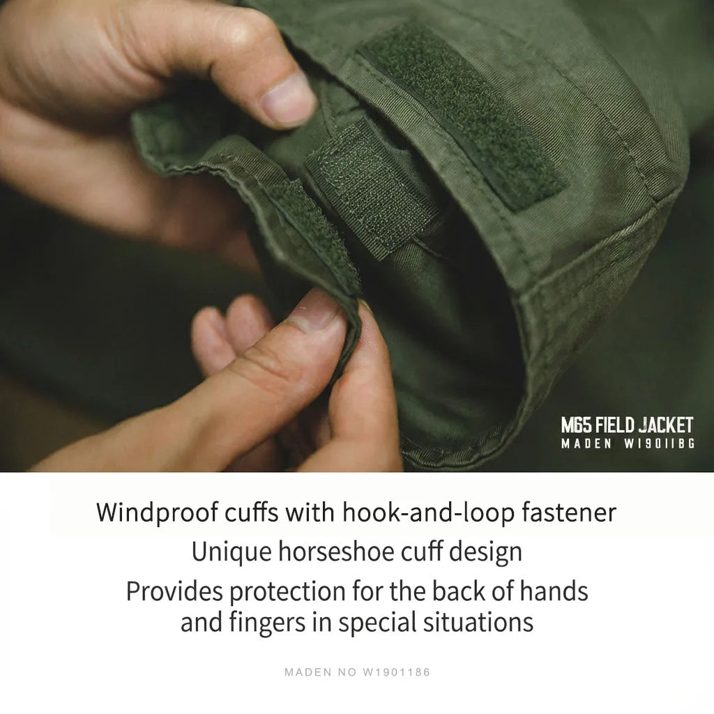 Maden Retro M65 Jackets for Men Green Outdoor Windbreaker Vintage Casual Solid Coat Mens Clothes Multi-Pocket Jacket Pi-Mart
