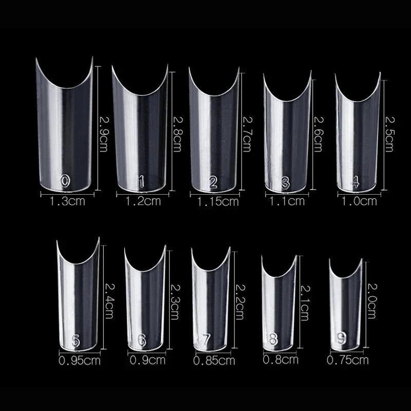 500 Pcs Curved C Fake Nail New Materials Top Quality Full Cover Nails Tips Transparent Gel Para Unha False Nails Beauty Products Tri Light Beauty