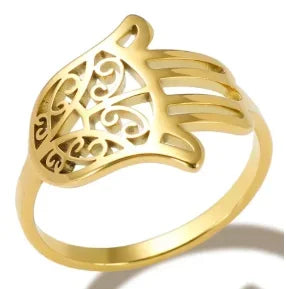 Stainless Steel Ring for Women Inlaid Zircon Rings Waterproof Romantic Fashion Jewelry Pi-Mart