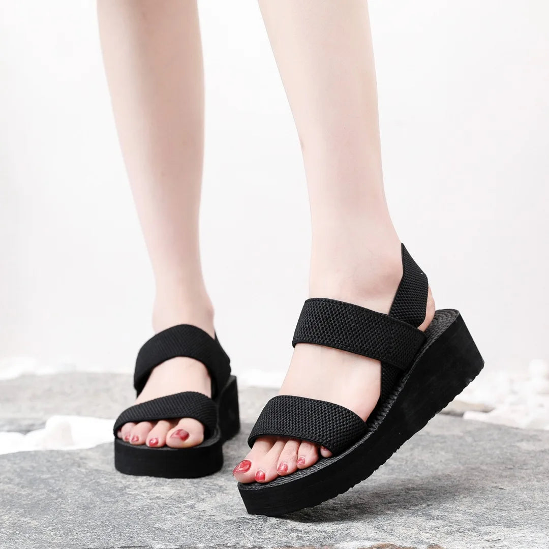 Big Size Minimalist Slingback Wedge Sandals For Women Outdoor Summer Platform Shoes Light Weight Soft EVA Female Leisure Sandals Pi-Mart