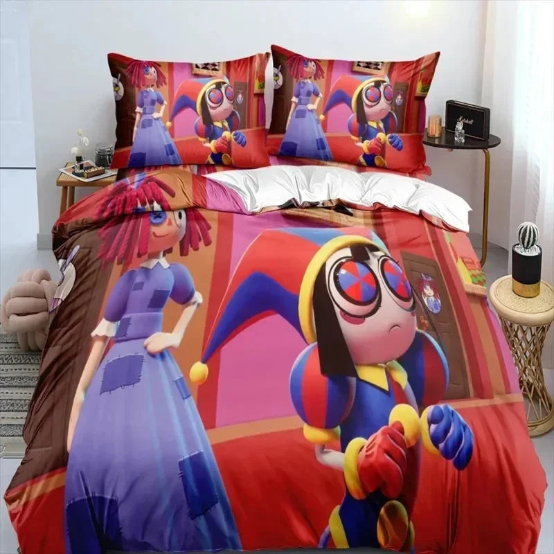 THE AMAZING DIGITAL CIRCUS Cartoon Bedding Set Double Twin King Duvet Cover Comforter Pillowcase Boys Girls Adults Bedroom Pi-Mart