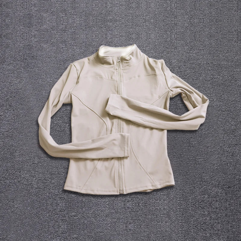 Women Sport Jacket Long Sleeve Shirt Workout Coat Gym Training Clothing Yoga Sportswear LadyShow.Store