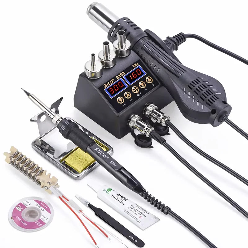 2 in 1 750W Soldering Station LCD Digital display welding rework station for cell-phone BGA SMD PCB IC Repair solder tools 8898 LadyShow.Store