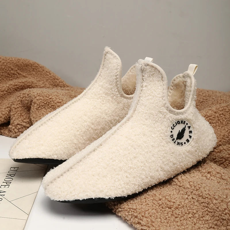New Men Winter Slippers High Quality Light Weight Disign Shoes Fashion Women Plush Slipper Warm Slip on Casual Shoe for Couples Pi-Mart