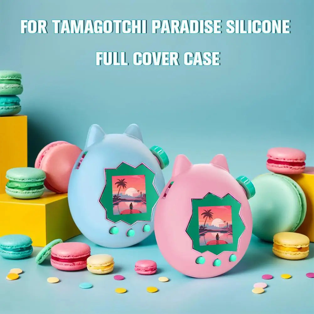 For Tamagotchi Paradise Silicone Full Cover Case Non-Slip Liquid Silicone Cute Protective Cover Soft Shell Game Accessories Pi-Mart