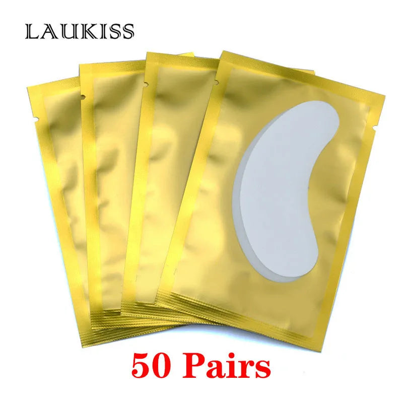 25/50/100Pairs Eye Patches Under Eyelash Pads for Building Paper Patches Lint Free Stickers for False Eyelashes LAUKISS LadyShow.Store