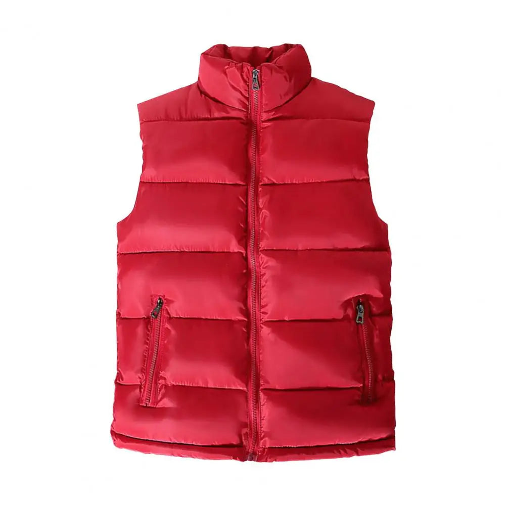Men Vest Jacket Men Slim Fit Stand Collar Sleeveless Puffer Jackets Winter Casual Waistcoat Men Warm Coat Cold Weather Outerwear Pi-Mart