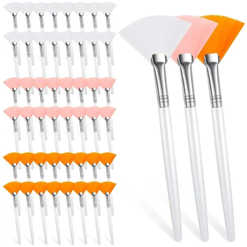 3/6/12 Pieces Facial Fan Mask Brushes Soft Mask Brush Applicator Esthetician Facial Mask Brushes For Women Girls Cosmetic Tools Tri Light Beauty