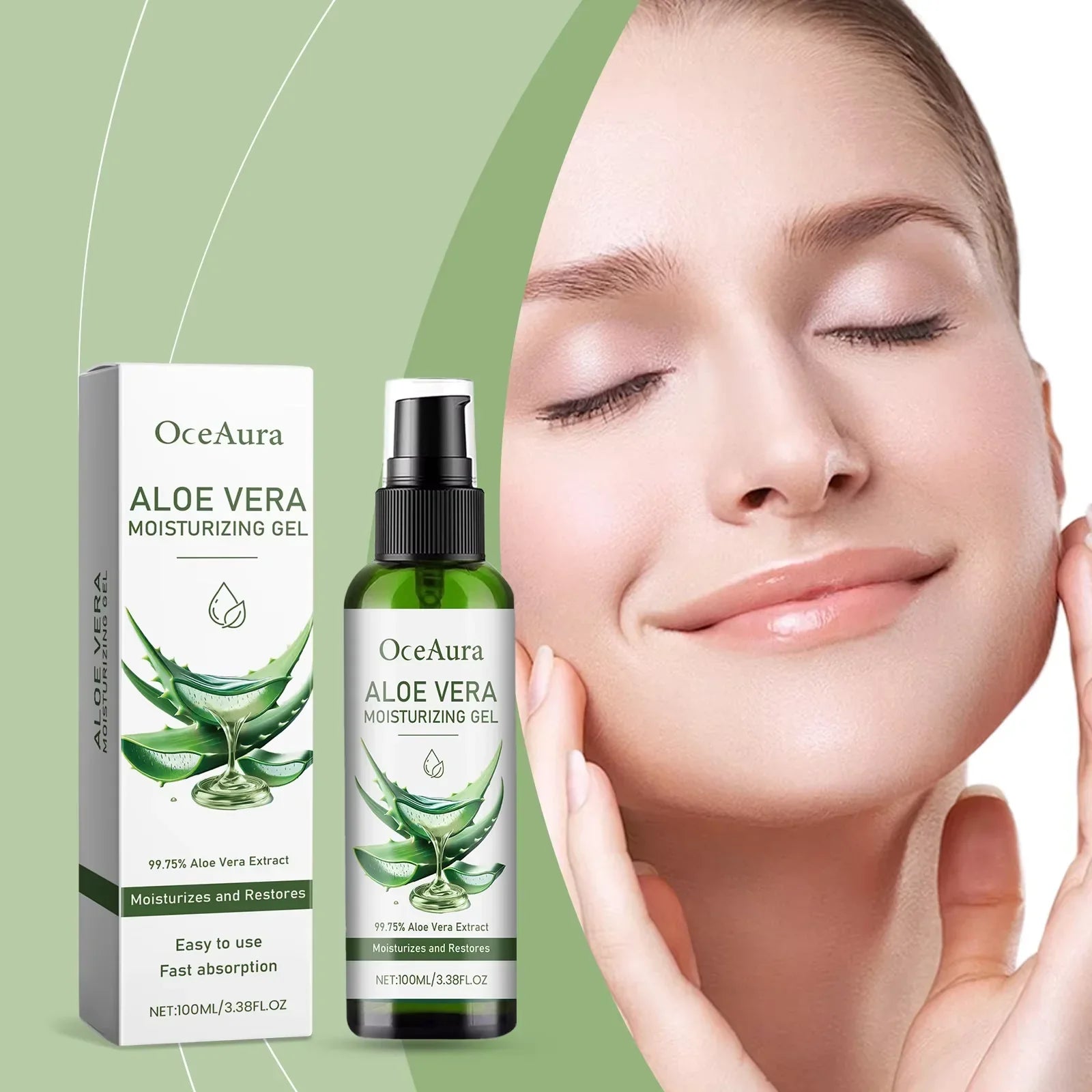 Aloe Vera Gel Pore Shrinking Oil Control Ance Remover Moisturizing Brighten Anti-Aging Facial Essence Beauty Skin Care Products Tri Light Beauty