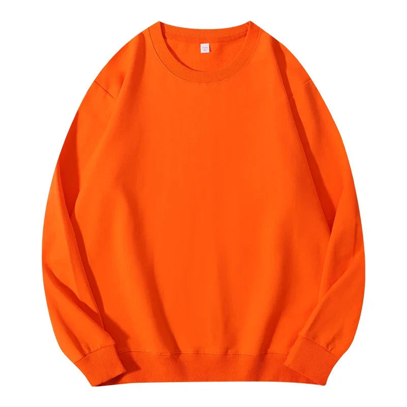 Autumn O-Neck Cotton Women's Sweatshirt Hoodies Basic Loose Casual Women Pullover Solid Sweatshirt Ladies Tops Factory Wholesale LadyShow.Store