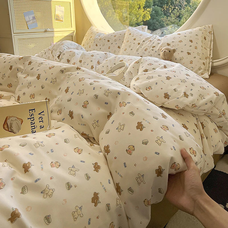 Floral Style Duvet Cover Soft Quilt Cover Single/Double/Queen Size Comforter Covers Girls Room Bedding (Pillowcase Need Order) Pi-Mart