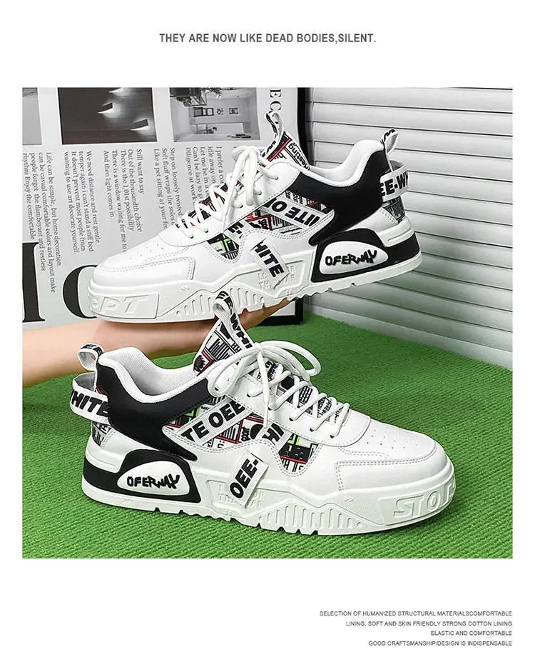 Casual Fashion Leather Sneakers New Skateboard Mens Shoes Outdoor Running Sports shoes Hiking Tennis Platform Luxury footwear Pi-Mart