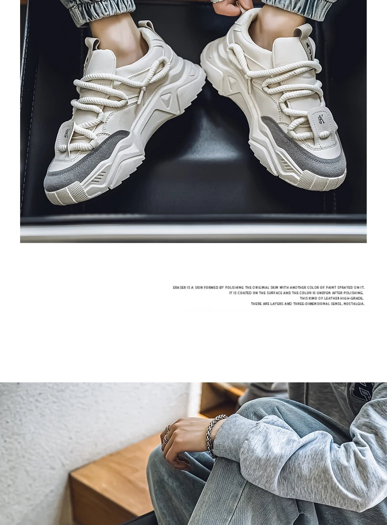 New Men's Casual Sneakers 2025 Spring Fashion Versatile Low-Top Skateboard Shoes for Men Suitable for Outdoor Sports Pi-Mart