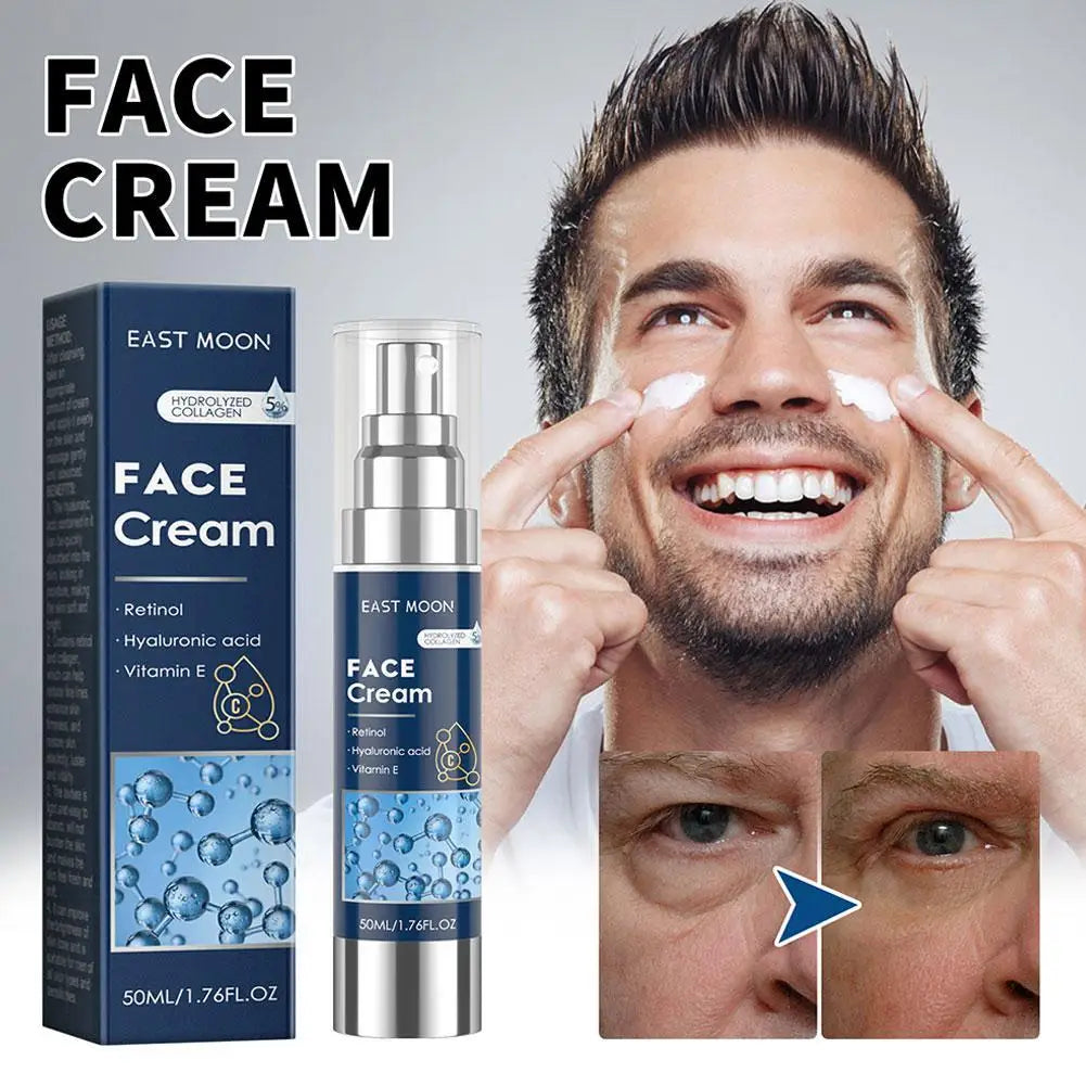 Retinol Face Cream for Men Firming Lifting Brightening Fade Fine Lines Anti Puffiness Moisturizing Nourishing Facial Skin Care Pi-Mart