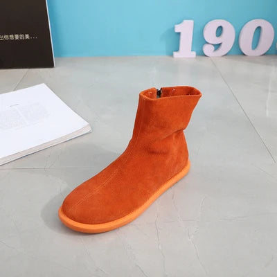Autumn Women Shoes Fashion Casual Suede Ankle Boots Female Brown Chelsea Fashion student boots Pi-Mart