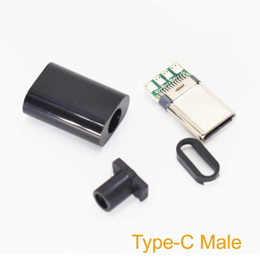 5/10 sets USB 3.1 Type C Connector Male Plug DIY Solder Wire USB C Male Adapter Cable for DIY Data Line Interface Male Socket Pi-Mart