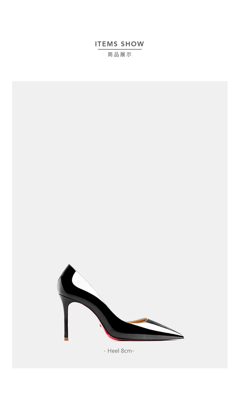 Women heels 2026 leather Heels for women Luxury Brand Pumps Red sole Pointed Toe High Heels Elegant Stiletto Ladies Prom Shoes Pi-Mart