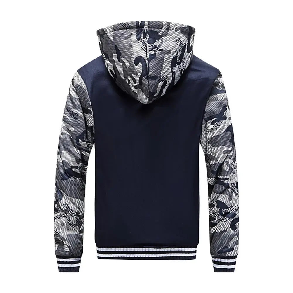 Men's Jacket Camouflage Thicken Winter Jackets for Men Fleece Long Sleeve Coat Man Casual Hoodies Streetwear Men's Coats Pi-Mart
