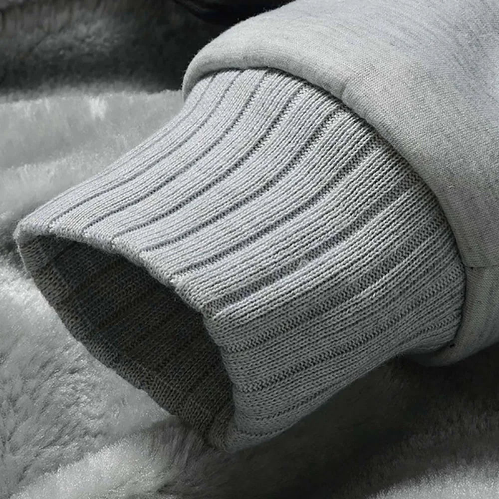 Winter Jacket Men Warm Coat Thick Fleece Male Zipper Hooded Jackets Casual Hooded Sportswear Outerwear Long Sleeves Sports Hoody Pi-Mart