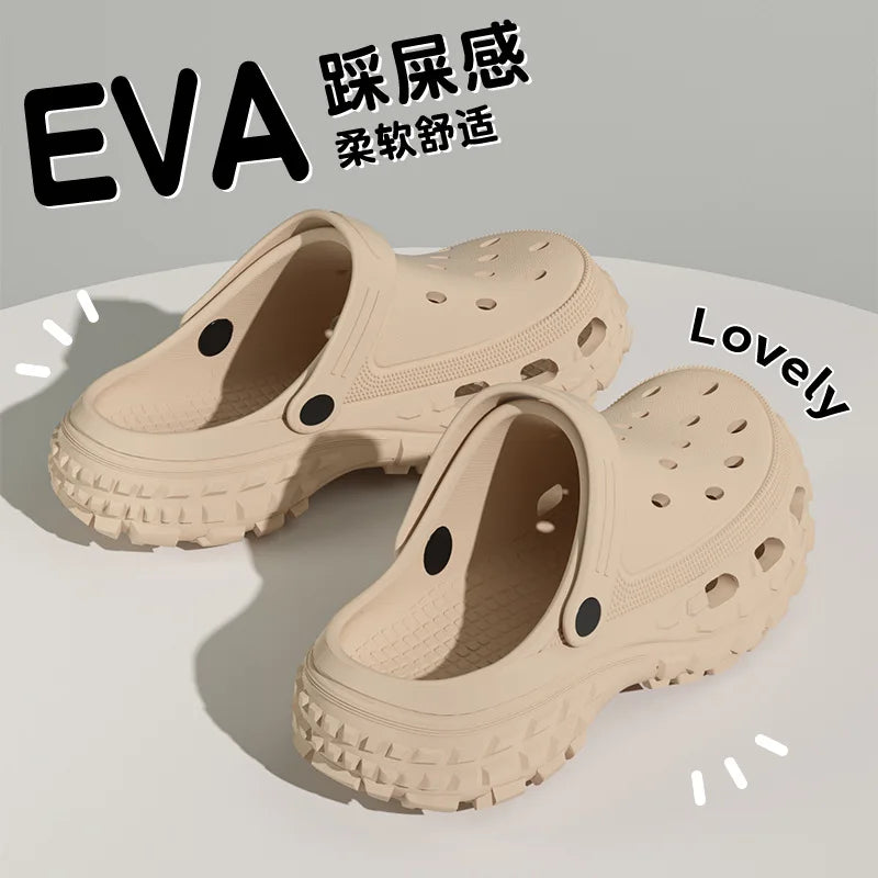Summer Women Platform Sandals 2026 Closed Toe Non-Slip Beach Sandals Lightweight Soft Bottom for Home Comfortable Sandalias Pi-Mart