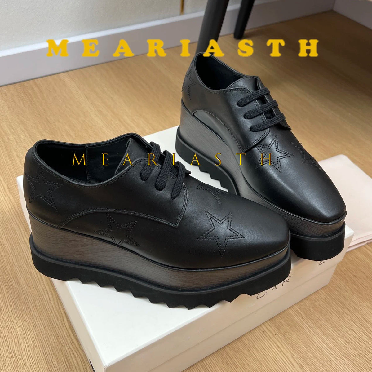 Women Walking Sneakers Autumn Lace-up High Platform Chunky Shoes Breathable Leather Shoes 8.5CM Winter Wedge Heels Casual Shoes Pi-Mart